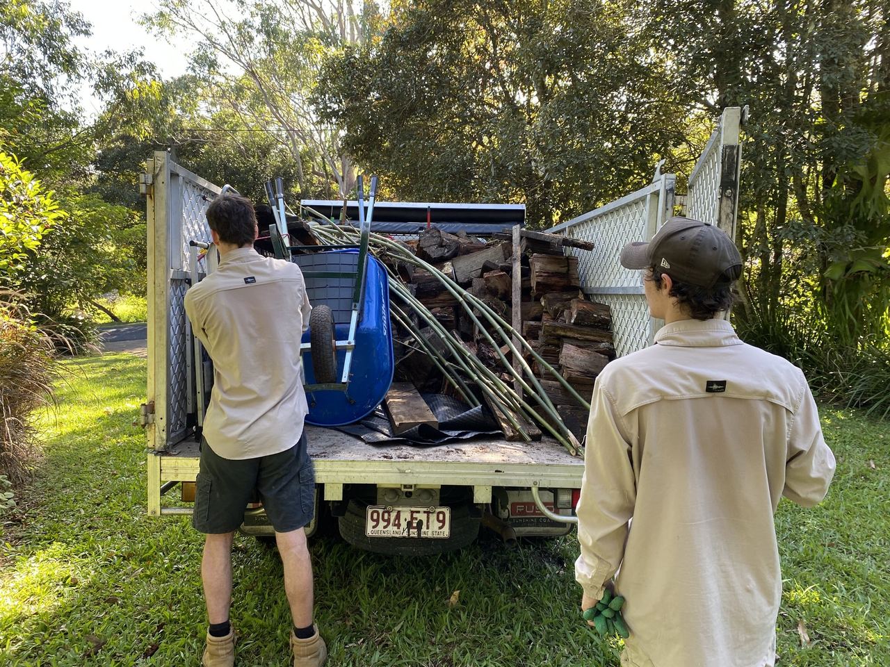 The Mango Rubbish Removal team loading the truck