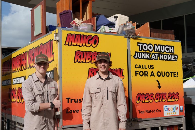 The Mango Rubbish Removal crew with the truck